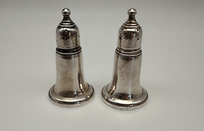 #ad Two Vintage Weighted Sterling Silver Salt and Pepper Shakers #244 Holloware $18.00