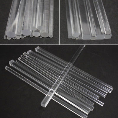 #ad Clear Acrylic Perspex Round Rod Circular Bar Square Rod Bar 100 200 300mm Length AU $1018.08