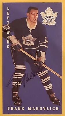 #ad 1994 Parkhurst Frank Mahovlich Auto Tall Boys Hard Signed Card Maple Leafs HOF C $34.99