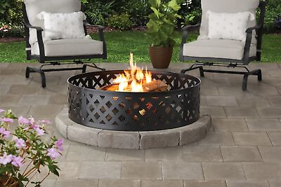 #ad 36quot; Round Metal Steel Fire Pit Ring Outdoor Wood Burning Fireplace Backyard $27.53