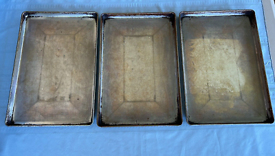 #ad 3 Commercial Vintage Baking Pan Cookie Sheet Jelly Roll Pan $24.99