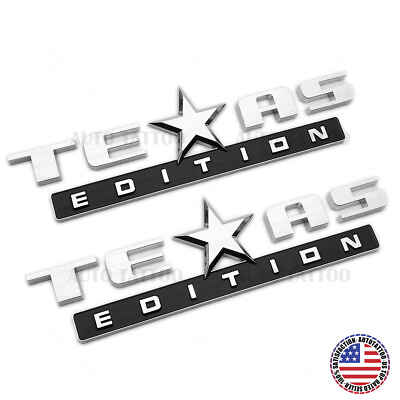 #ad 2x GMC Chevrolet Cadillac TEXAS Edition Door Emblem Badge Decorate OEM Chrome $24.99