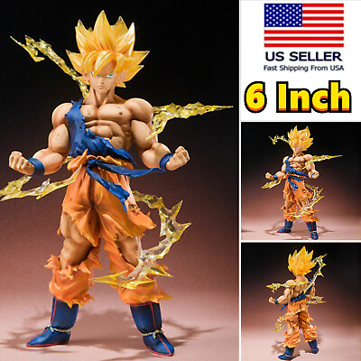 #ad #ad Dragon Ball z Action Figure Son Goku Super Saiyan Toy PVC Statue Gift 6 inch Toy $13.59