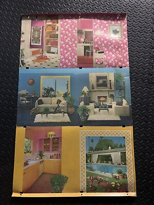 #ad Vintage 1977 MATTEL BARBIE TOWNHOUSE Replacement Floors Roof And Background $145.00