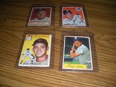 #ad 4 HALL OF FAMER CARDS FROM 1954 BASEBALL AVERAGE GRADE POOR TO VG $75.00