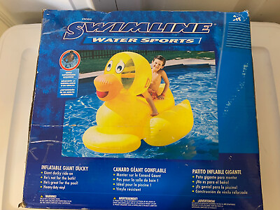 #ad New Swimline Giant Inflatable Ducky Duck Swimming Pool Kids Toy Float 9062 $82.17