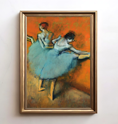 #ad Ballet Dancers Vintage Painting Colorful Abstract Impressionist Wall Art $9.95