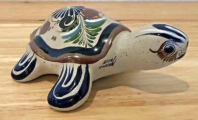 #ad VINTAGE TONALA STONEWARE POTTERY TURTLE HAND PAINTED SIGNED quot;MEXICO ACEMquot; $34.99