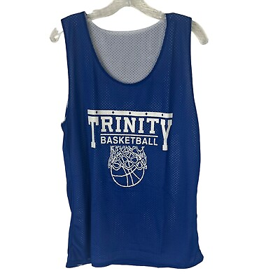 #ad Badger Mens Trinity Basketball Reversible Practice Jersey Blue White Size Medium $20.00