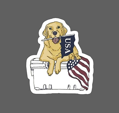 #ad Dog On Cooler Sticker USA Waterproof Buy Any 4 For $1.75 Each Storewide $2.95
