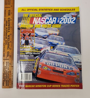 #ad Official Nascar Preview and Press Guide Magazine 2002 LLO5 WITH POSTER $13.99