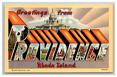 Large Letter Greetings From Providence Rhode Island RI Postcard 3567 $7.99