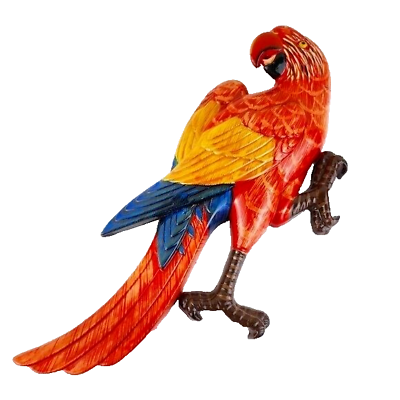 #ad Parrot Colorful Plastic Wall Plaque Tropical Decor $18.99