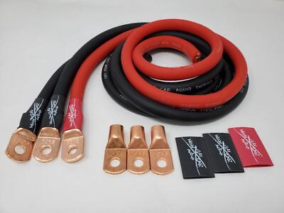 #ad Sky High Oversized 1 0 Gauge OFC AWG Big 3 Upgrade RED BLACK Electrical Wiring $79.95