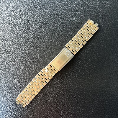 #ad Vintage ORIGINAL Omega Watch Band Beads of Rice Yellow Gold Filled MCM ART DECO $142.92