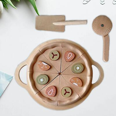 #ad Wooden Pizza Toy Pretend Play Toy Food for Kids Pizza Play Set $36.10