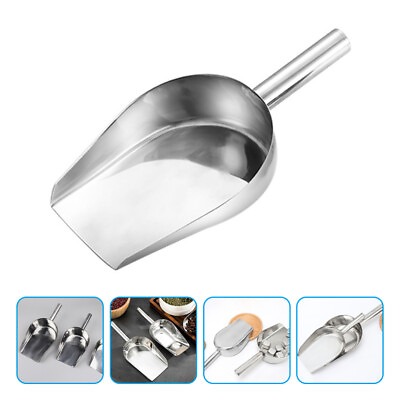 #ad Stainless Steel Ice Scoop Flour Candy Utility Scoop L Flat $13.78