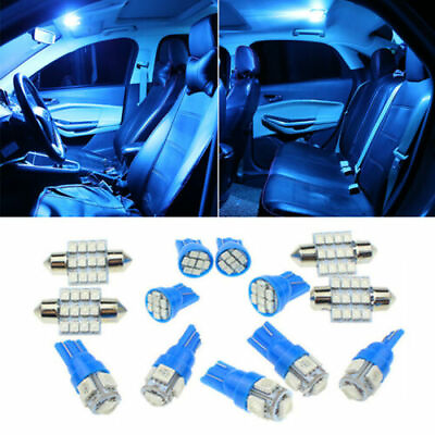 #ad #ad LED Lights Interior Package Kit 13pc Ice Blue Dome Map License Plate Lamp Bulbs $8.58