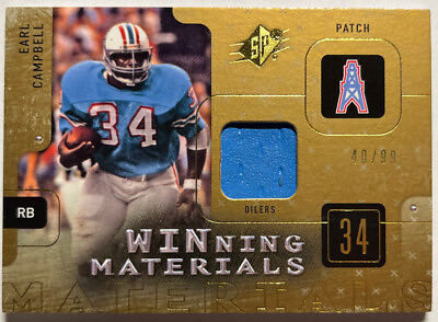 #ad EARL CAMPBELL 2009 UD SPx Winning Materials Patch Game Used Worn Jersey 02 99 $49.99