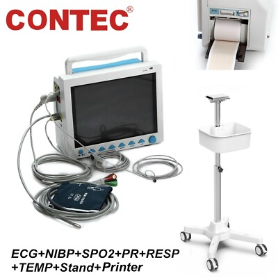 #ad #ad CMS8000 Patient Monitor with Printer Trolley Stand 12.1quot; Vital Sign ECG 6 Param $848.00
