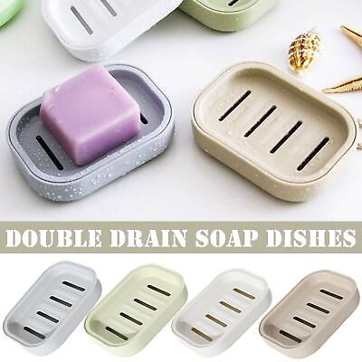 #ad Bathroom Dish Plate Case Home Plastic Shower Soap Holder Soap Box Dispenser Nice $1.77