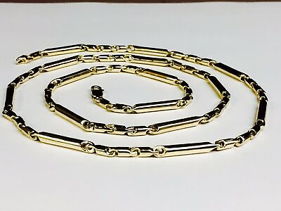 #ad 14k Yellow Gold 3.5mm Cylinder Tube Necklace 24quot; Approx 42g $4176.77