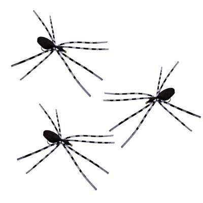 #ad 3 Foam Spider Flies Black #12 Fly Fishing Set for Bluegill Trout Panfish $6.99