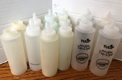 #ad Plastic Craft Bottles 12 w White Lids Replacement bottles 5quot; tall {P} $10.00