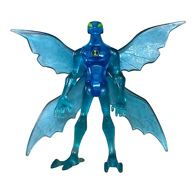 #ad 2008 Bandai Ben 10 Ultimate Alien Stealth Big Chill Clear Blue Figure Incomplete $16.66