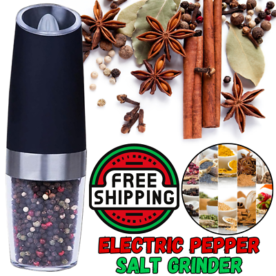 #ad Electric Pepper Mill Gravity Induction Pepper Salt Grinder Kit Automatic Kitchen $13.99