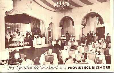 #ad Providence RI Biltmore The Garden Restaurant 1940 Postcard Rhode Island $3.28