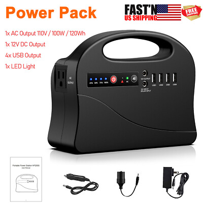 #ad 100W New Portable Power Station Camping Battery Bank Laptop Phone Charger Backup $59.99