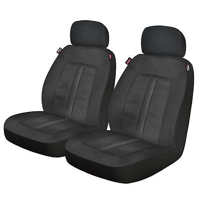 #ad 2 Piece Sorrento Universal Car Seat Covers Black $37.75