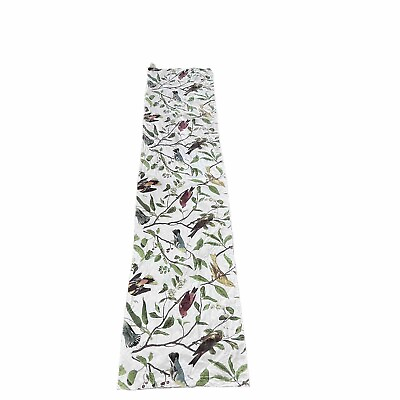 #ad Pottery Barn spring sparrow table runner 18”x90” Birds Trees Branches Cotton $35.00