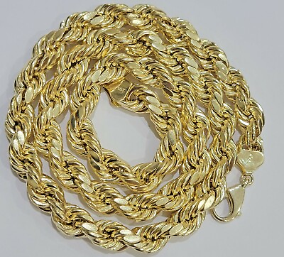 #ad REAL 10k Yellow 100% Gold Rope Chain Necklace 26 Inch Mens 9 10 mm $2275.49