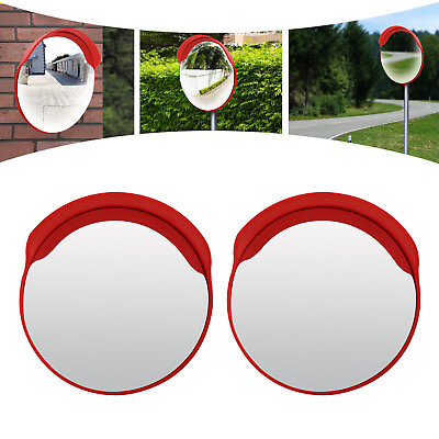 #ad 2PCS 24quot; Convex Traffic Mirror Safety Wide Angle Blind Spot Corner Road Parking $74.86