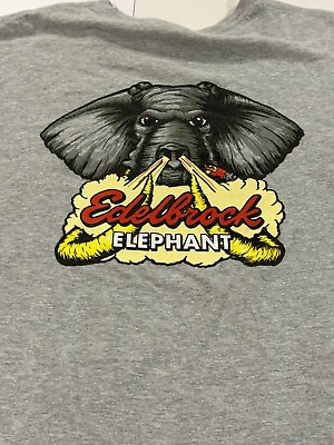 #ad EDELBROCK T Shirt Elephant Logo Sports Grey Gildan Tag Size Large $14.99