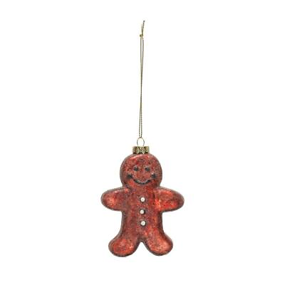 #ad 4quot; Gingerbread Man Cookie Mercury Glass Christmas Ornament $11.99
