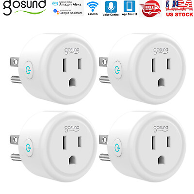 #ad 1 2 3 4 PCS Gosund Mini Smart Plug Outlet Socket Remote Control For Alexaamp;Google $25.10