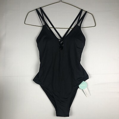 #ad Beautikini One Piece Swimsuits Women#x27;s Cutout Bathing Suit sexy cross Back Sz M $13.93
