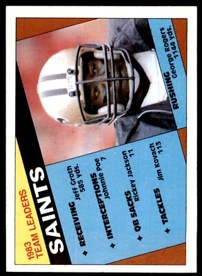 #ad 1984 TOPPS GEORGE ROGERS NEW ORLEANS SAINTS #299 $1.75