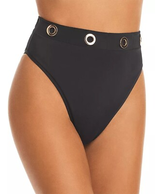 #ad Oye BLACK Arya Grommet Bikini Swim Bottom US X Small $113.75
