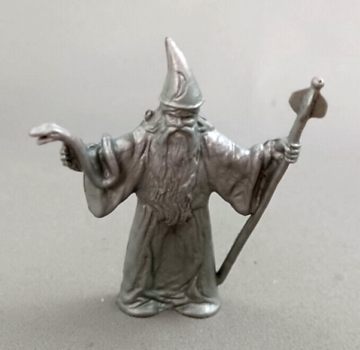 #ad HG Toys Sword amp; Sorcery Wizard Silver Plastic Damp;D Vintage 1980s Playset Figure $15.99