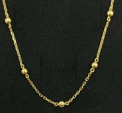 #ad Necklace Gold 18k 750 Mls . Chain Solid With 14 Pellets $886.28