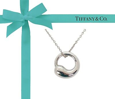 #ad Tiffany amp; Co Necklace Eternal Circle Elsa Peretti Sterling Silver 925 Pendant $94.88