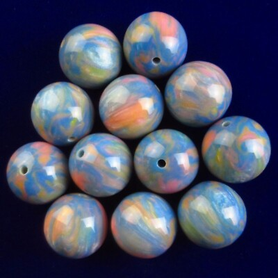 #ad 12Pcs 19mm Rainbow Resin Round Ball Pendant Bead PJ3590 $12.44