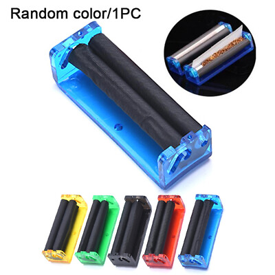 #ad 70mm Easy Manual Cigarette Tobacco Smoking Roller Maker Rolling Machine Clear`WR C $2.57