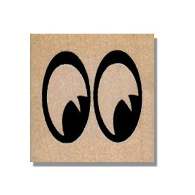 #ad Mounted Rubber Stamp Eyes Looking Down Character Cartoon Eye Looking Doll $7.50