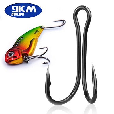 #ad Fishing Double Hooks 50 200Pcs Black Classic Frog Hooks High Carbon Steel Hooks $15.51