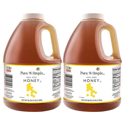#ad 2 pack Pure #x27;N Simple 100% Pure Honey 80 oz Plastic Bottle $35.65